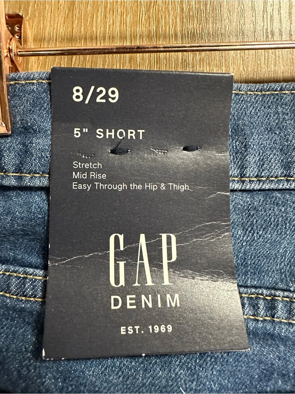 NWT Gap Mid-Rise 5” Shorts Denim Cuffed Blue Jeans Size 8